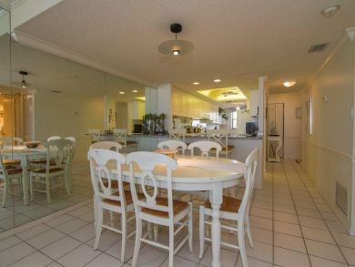 Dining area seats six